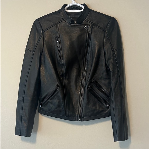 Sam Edelman Black Lamb Leather Moto Jacket - Picture 5 of 7